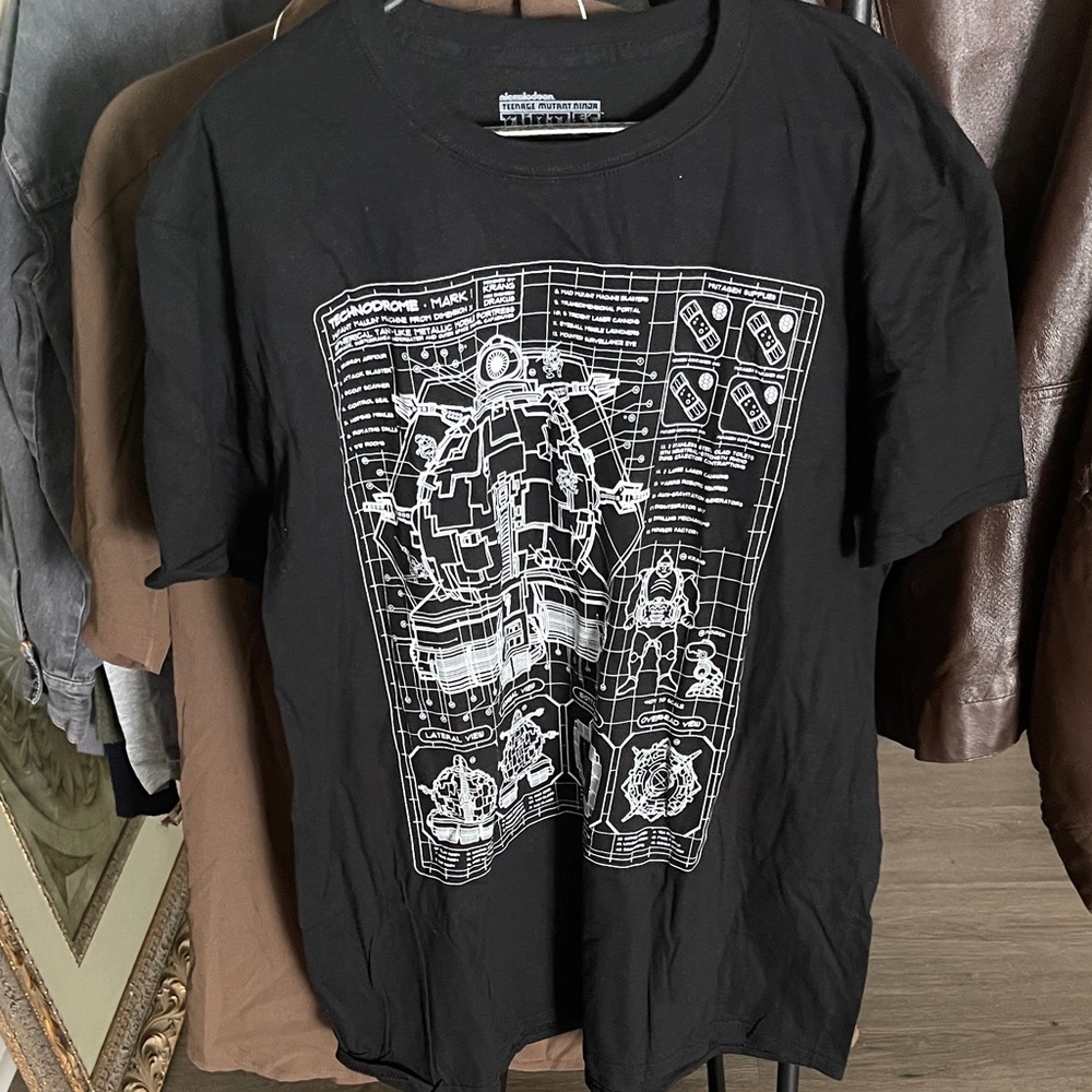 Loot Crate Ninja Turtles Black Graphic Tee with White Design